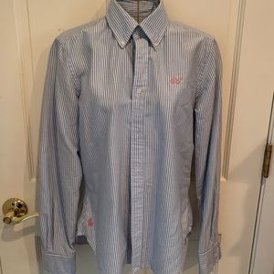 Monogrammed Ralph Lauren Ladies Oxford Super Slim Fit Shirt Size 6